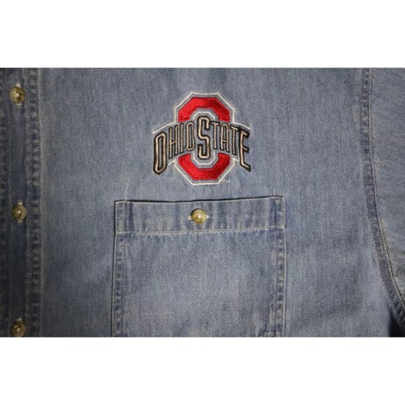 VTG Crable Sportswear ButtonUp Shirt Men XXL Blue Ohio State Buckeyes Embroidery - Picture 3 of 10